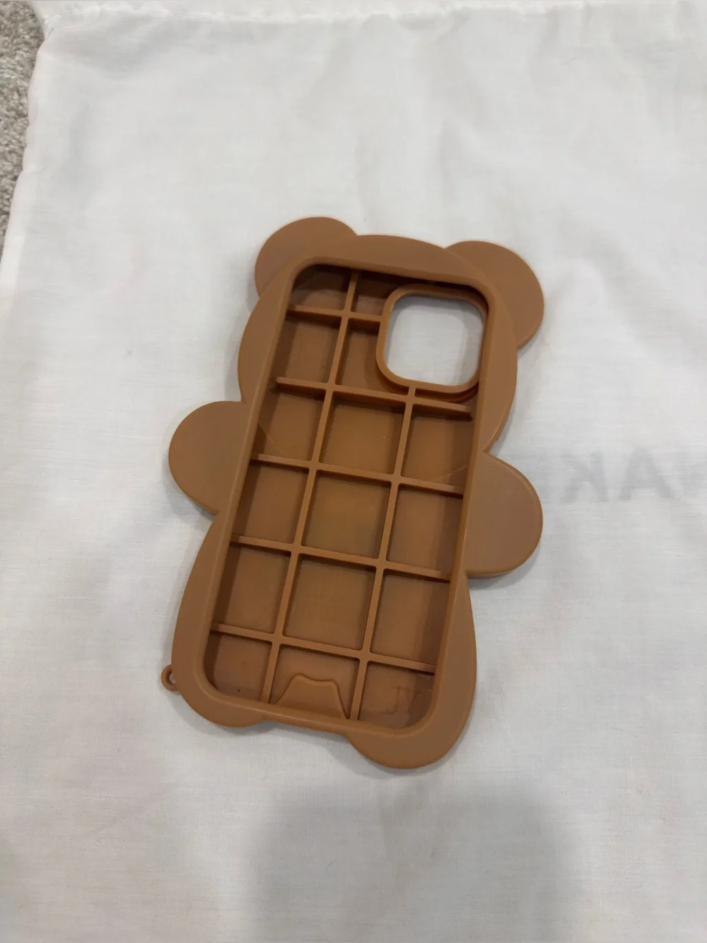 Cute Teddy Bear iPhone 12 Pro Max Silicone Phone Case in Caramel and Dark Brown